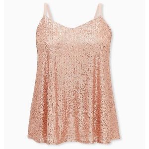 TORRID SOPHIE SEQUIN PINK SWING CAMI SIZE 2x
